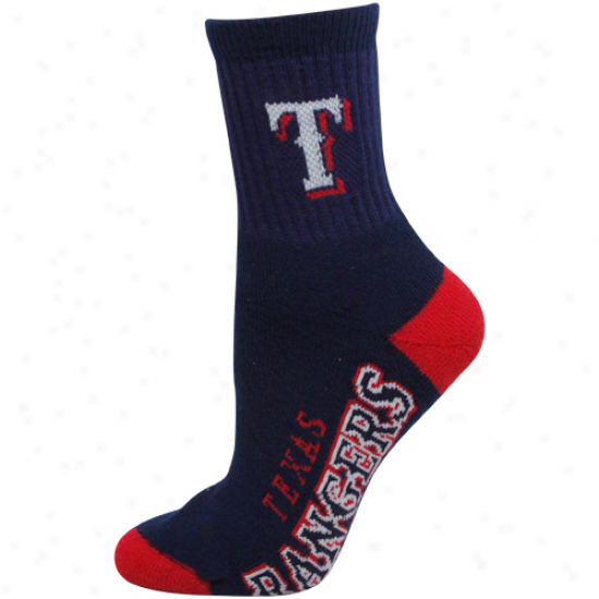 Texas Rangers Ladies Navy Bluered Dual-color Team Logo Crew Socks