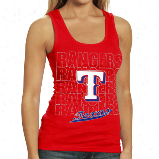 Texas Rangers Ladies Red Repeater Tank Top