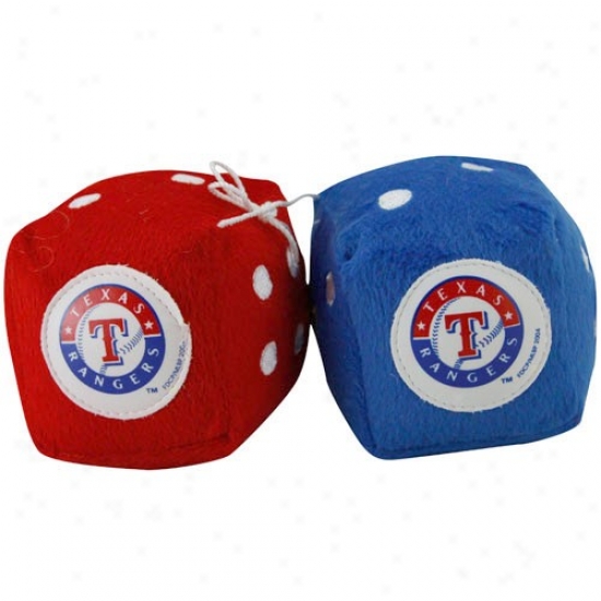 Texas Rangers Royal Blue-red Fuzzy Dice