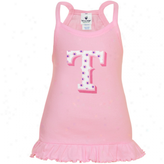 Texas Rangers Toddler Girl sPink Ruffle Logo Tunic Tank Top