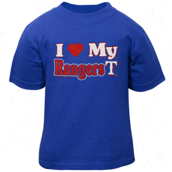 Texas Ranger Toddler I Heart My Team T-shirt - Royal Blue