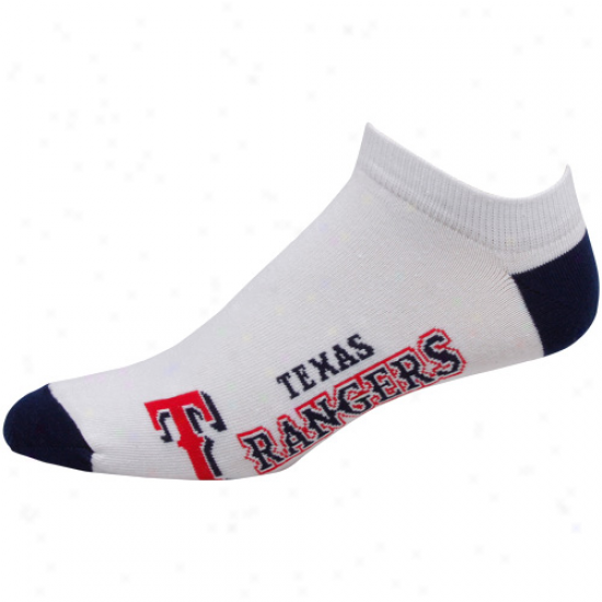 Texas Rangers White Team Logo Ankle Socks