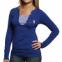 Cutter & Buck Chicago Cubs Ladies Royal Blue Dulcet Henley Long Sleeve Rate above par T-shirt