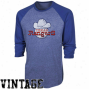 Majestic Threads Texas Rangers Cooperstown Three-quarter Sleeve Premium Raglan T-shirt - Roysl Blue
