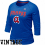 Nike Atlanta Braves Ladies Royal Blur Cooperstown Bases Loaded V-neck T-shirt