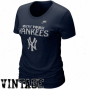 Nike New York Yankees Ladies Navy Blue Dugout Logo Vintage Tri-blend T-shirt