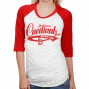 St. Louis Cardinals Ladies White-red Burnout Ragla nThree-quarter Length Sleeve T-shirt