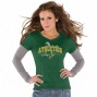 Touch By Alyssa Milano Oakland Athhletics Ladies Green Double V Triblend Premium T-shirt