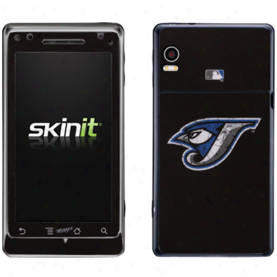 Toronto Blue Jays Black Distressed Droid 2 Skin