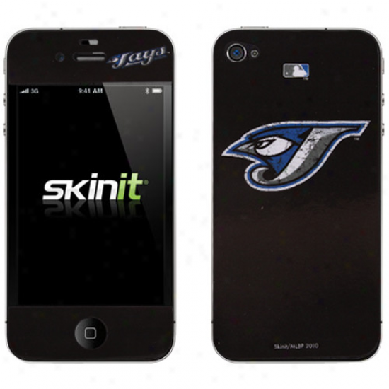 Toronto Blue Jays Black Distressed Iphone 4 Skin