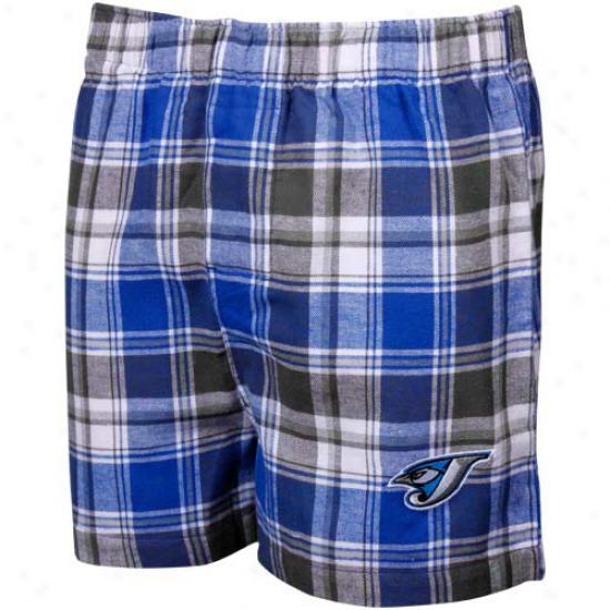 Toronto Blue Jays Royal Blue-gray Plaid Legend Flannel Boxre Shorts