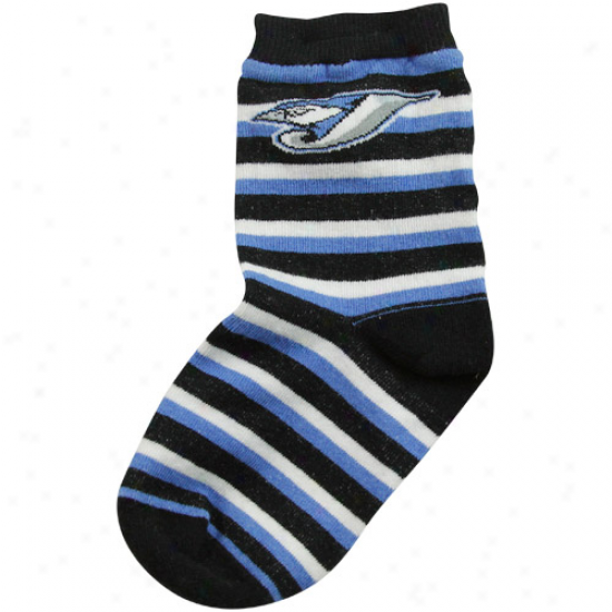 Toronto Blue Jays Toddler Sport Stripe Socks - Light Blue/black