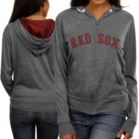 Touch Near to Alyssa Milano Boston Red Sox Ladies Ash Tried And True Full Zip Hoodie Sweatshirt