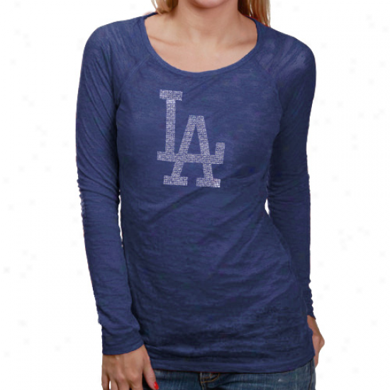 Touch By Alyssa Milano L.a. Dodgers Laddies Navy Livid Crystal Premijm T-shirt