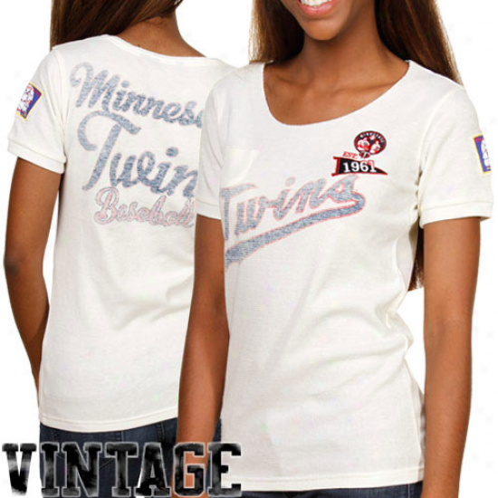 TouchB y Alyssa Milano Minnesota Twins Ladies Novelty Patch Thermal Premium T-shirt - Essential