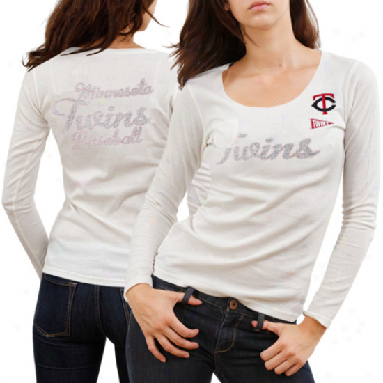 Touch By Alyssa Milano Minnesota Twins Vintage Thermal Long Sleeve T-shirt - White