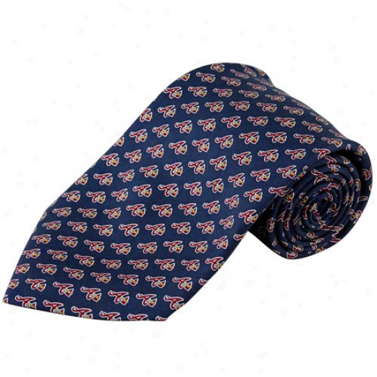 Vineyard Vines Atlanta Braves Navy Blue Silk Tie