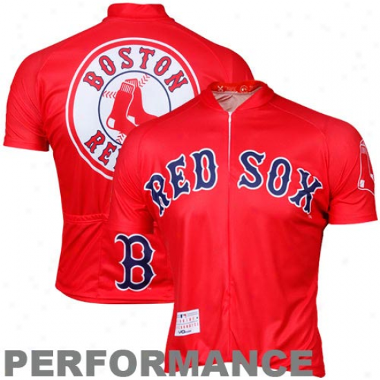 Vomax Boston Red Sox Stock Action Cycling Jersey - Red