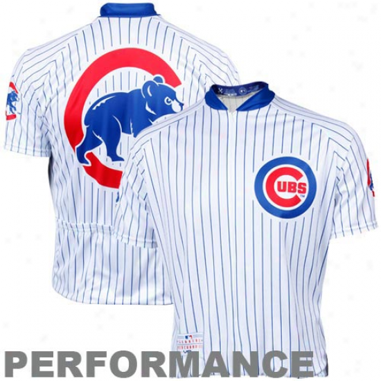 Vomax Chicago Cubs Stock Perfromance Cycling Jersey - White Pinstripe