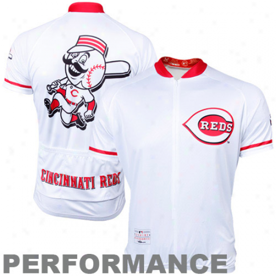 Vomax Cincinnati Reds Stock Performance Cycling Jersey - White