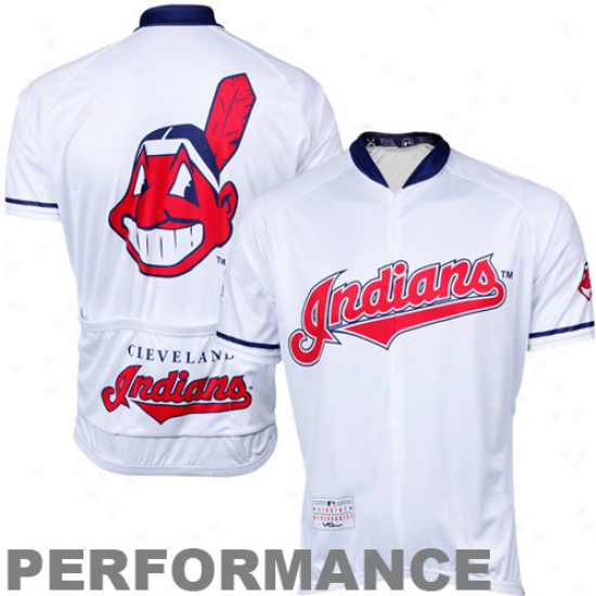 Vomax Cleveland Indians Handle  Performance Cycling Jersey - White