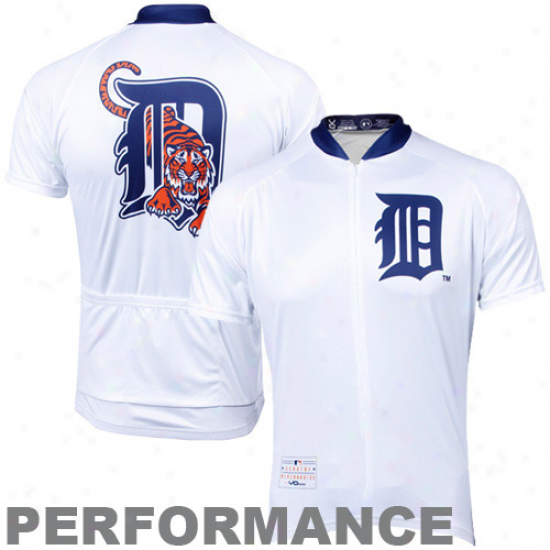 Vomax Detroit Tigers Stock Perfkrmance Cycling Jersey - White