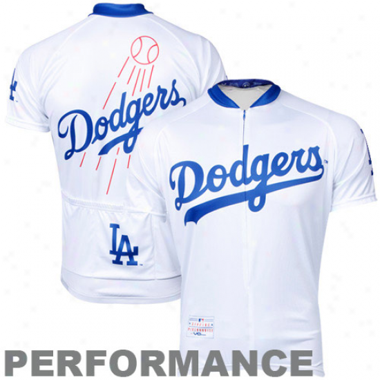 Vomax L.a. Dodgers Stock Performance Cycling Jersey - White