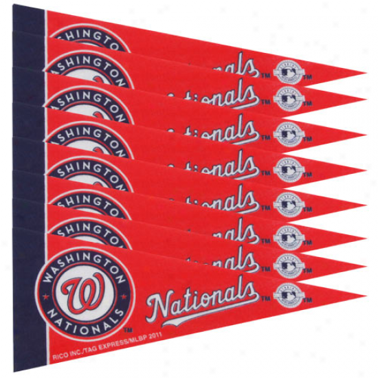 Washington Nationals 8-pack 4'' X 9'' Red Mini Pennant Set