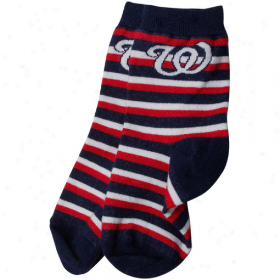 Washington Nationals Infant Sport Stripe Socks - Ships of war Blue/red