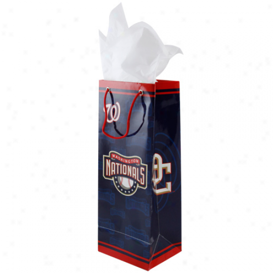 Washungton Nationals Navy Blue Bottle Gift Bag