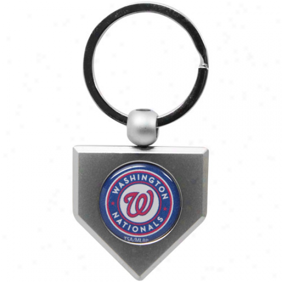 Washington Nationals Silver Pewter Home Plate Keychain