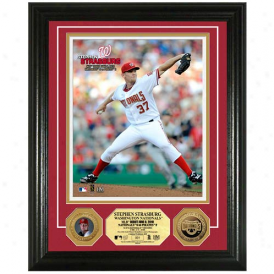 Washington Nationals Stephen Strasburg Mlb Debut 24kt Gold Coin Photomint