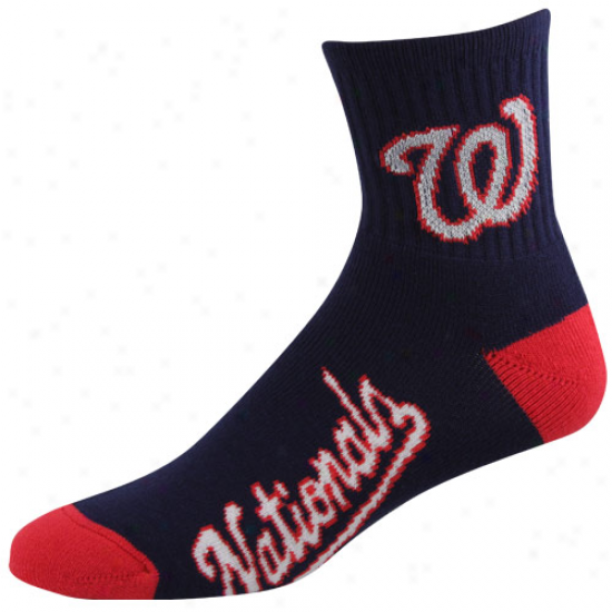 Washington Natiobals Team Logo Crew Socks - Navy Blue