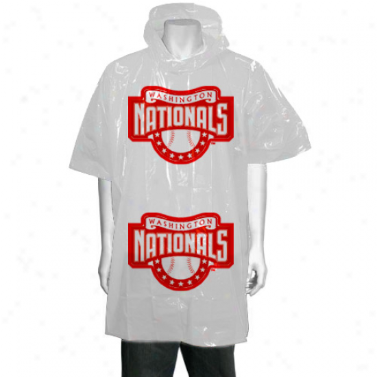 Washington Nationals White Short Sleeve Poncho