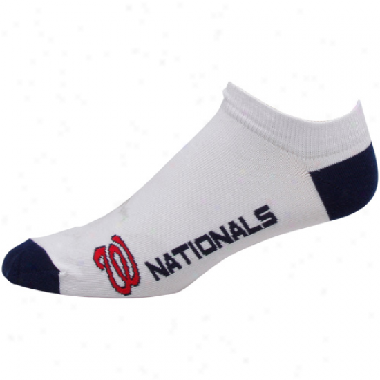 Washington Nationals White Team Logo Ankle Socks