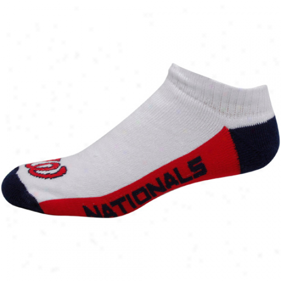 Washington Nationals White Tri-color Ankle Socks