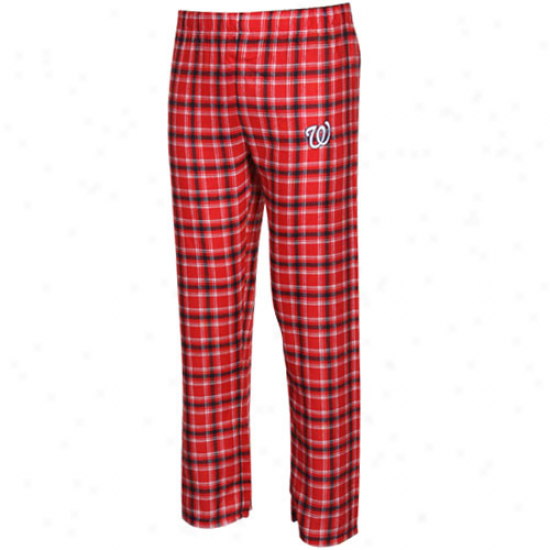 Washington Naionals Youh Red-navy Blue Plaid Legend Flannel Pants