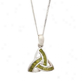 Connemara Marble Trinity Knot Pendant Necklace