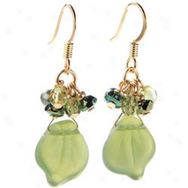 Glass Leaves Earrings