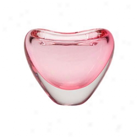 Hand-blown Glasw Heart-shaped Vase Pink