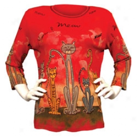 Meow Meow Tee Small-red
