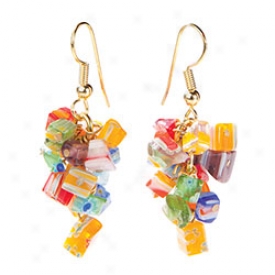 Mosaic Glass Chip Earrings