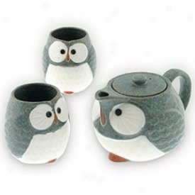 Owl Teapot And Cup Set