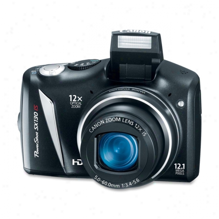 Canon Powershot Sx130 Is 12.1 Megapixel Compact Camera - 5 Mm-60 Mm - Black