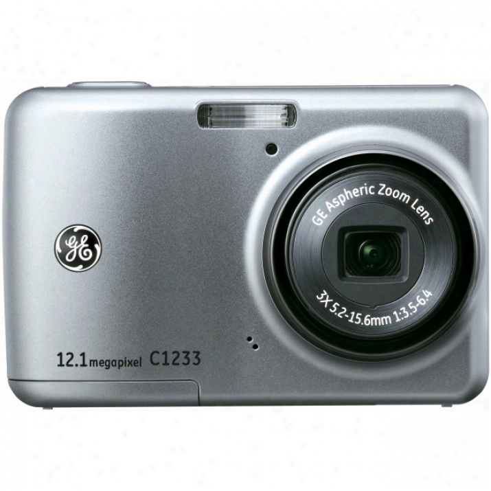 General Imaging C1233 12.4 Megpaixel Compact Camera - 5.24 Mm-15.72 Mm - Silver