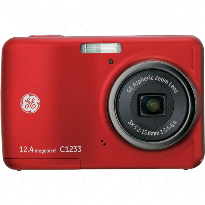 Commander-in-chief Imaging C1233 12.4 Megapixel Compact Camera - 5.24 Mm-15.72 Mm - Red