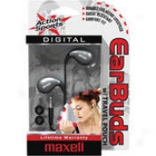 Maxell Action Sports As-1 Stereo Earphone - Connectivity: Wired - Stereo - Earbud