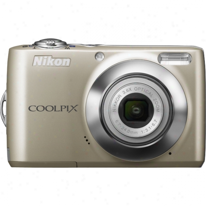 Nikon Coolpix L22 12 Megapixel Compact Camera - 6.70 Mm-24 Mm - Champagne Silver