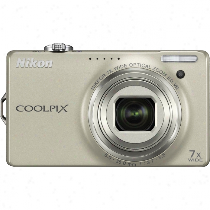 Nikon Coolpix S6000 14.2 Megapixel Compact Camera - 5 Mm-35 Mm - Champagne Silver