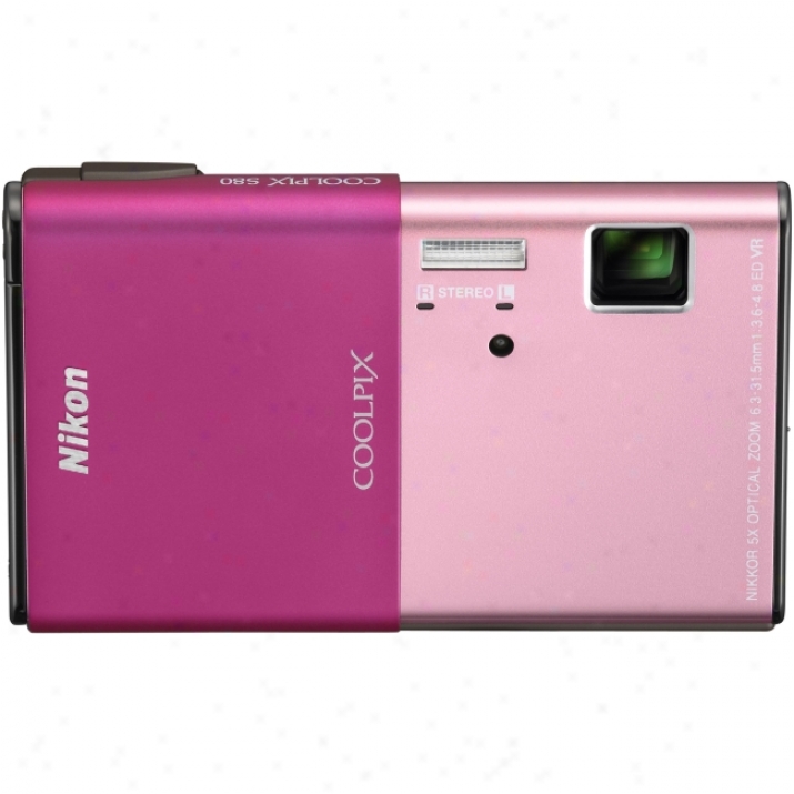 Nikon Coolpix S80 14.1 Megapixel Press together Camera - 6.30 Mm-31.50 Mm - Pink